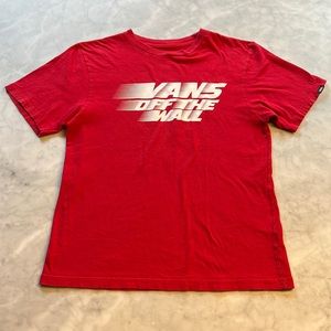 Vans off-the-wall T-shirt. Boys medium. 10–12. Red/white